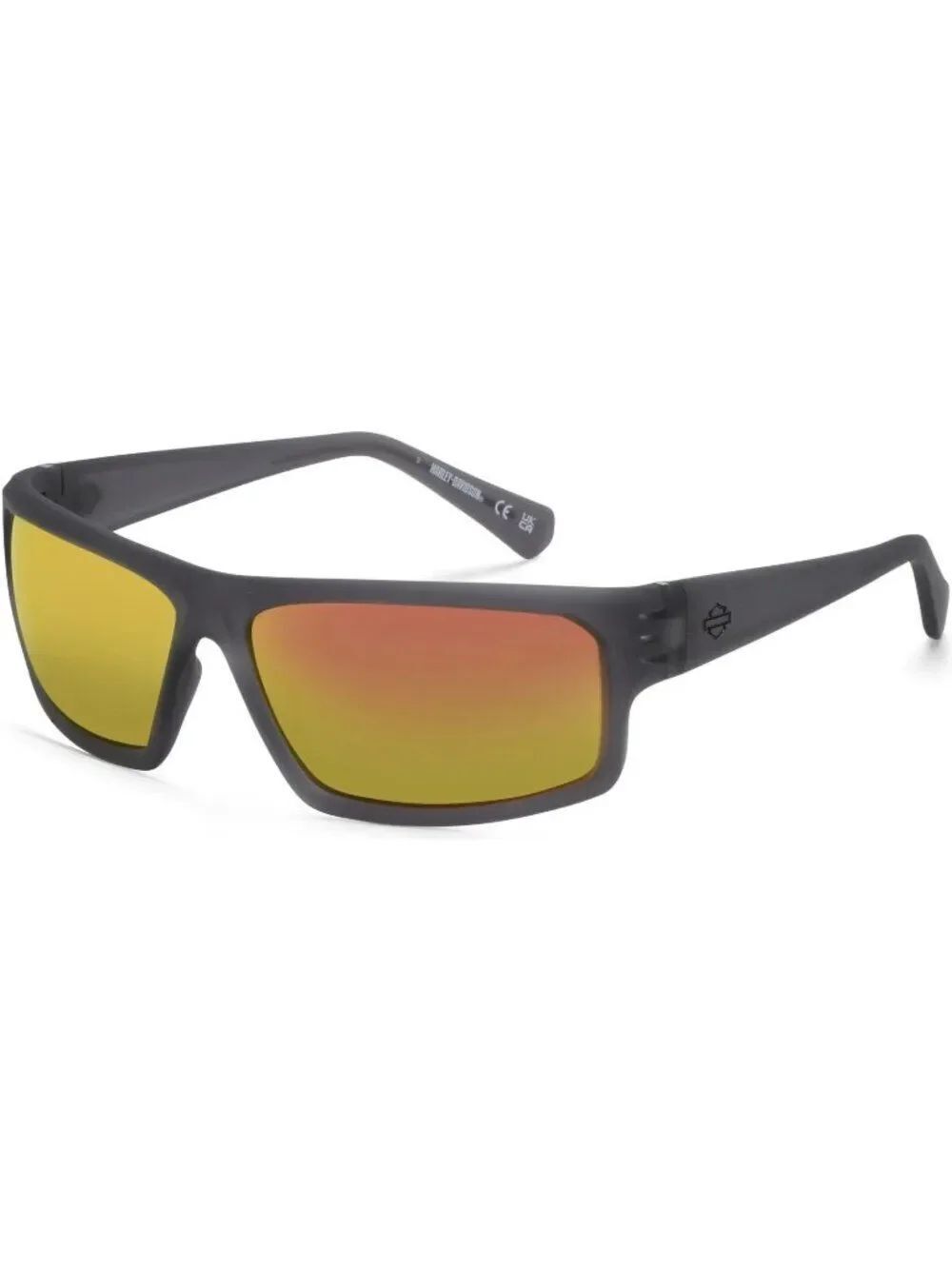Harley Davidson Sport Wrap Mate Black Frame Mirrored Lens Men Sunglasses & Case